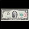 Image 2 : 1976 $2 Federal Reserve Note 1st Day of Issue, with Stamp Grades Gem CU