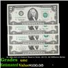 Image 1 : 4x 1995-2013 $2 Federal Reserve Notes, All CU, All Different Series Grades Brilliant Uncirculated
