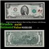 Image 1 : 1976 $2 Federal Reserve Note 1st Day of Issue, with Stamp Grades Choice AU/BU Slider