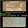 Image 1 : 1864 $10 Confederate Note, T68 Grades f+