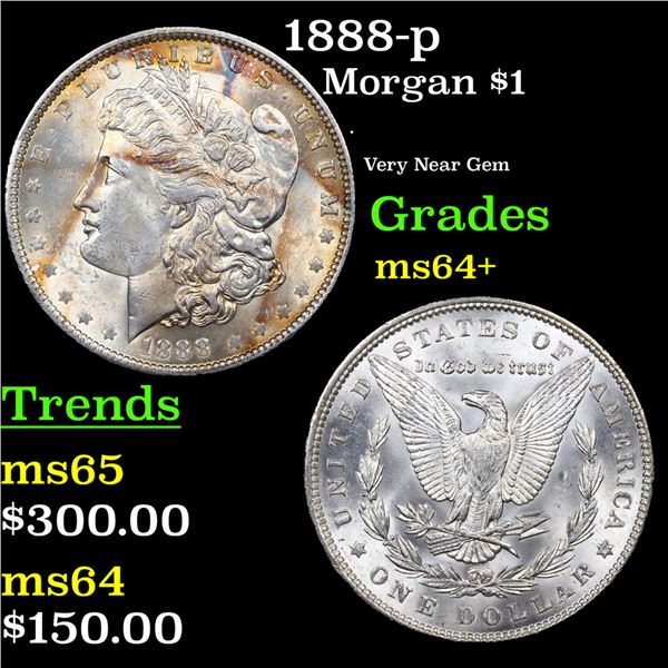 1888-p Morgan Dollar $1 Grades Choice+ Unc