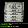 Image 1 : 5x 1969-2001 $1 Federal Reserve Notes, All CU, All Different Series Grades Brilliant Uncirculated
