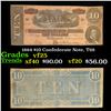 Image 1 : 1864 $10 Confederate Note, T68 Grades vf+