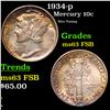 Image 1 : 1934-p Mercury Dime 10c Grades Select Unc FSB