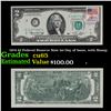 Image 1 : 1976 $2 Federal Reserve Note 1st Day of Issue, with Stamp Grades Gem CU
