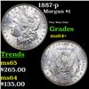 Image 1 : 1887-p Morgan Dollar $1 Grades Choice+ Unc