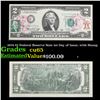 Image 1 : 1976 $2 Federal Reserve Note 1st Day of Issue, with Stamp Grades Gem CU