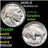 Image 1 : 1938-d Buffalo Nickel 5c Grades Choice+ Unc