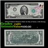 Image 1 : 1976 $2 Federal Reserve Note 1st Day of Issue, with Stamp Grades Gem CU