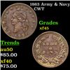 Image 1 : 1863 Army & Navy Civil War Token 1c Grades xf+
