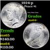 Image 1 : 1924-p Peace Dollar $1 Grades Choice+ Unc
