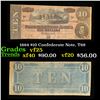 Image 1 : 1864 $10 Confederate Note, T68 Grades vf+