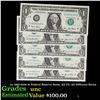 Image 1 : 5x 1969-2006 $1 Federal Reserve Notes, All CU, All Different Series Grades Brilliant Uncirculated