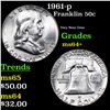 Image 1 : 1961-p Franklin Half Dollar 50c Grades Choice+ Unc