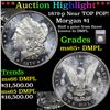 Image 1 : ***Auction Highlight*** 1879-p Morgan Dollar Near TOP POP! $1 Graded ms65+ DMPL By SEGS (fc)