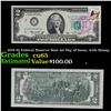 Image 1 : 1976 $2 Federal Reserve Note 1st Day of Issue, with Stamp Grades Gem CU