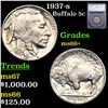 Image 1 : 1937-s Buffalo Nickel 5c Graded ms66+ By SEGS