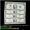 Image 1 : 4x 1995-2013 $2 Federal Reserve Notes, All CU, All Different Series Grades Brilliant Uncirculated