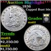 Image 1 : ***Auction Highlight*** 1836 Capped Bust Half Dollar 50c Graded Select Unc BY USCG (fc)