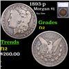Image 1 : 1893-p Morgan Dollar $1 Graded f12 By SEGS