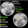 Image 1 : 1922-p Peace Dollar $1 Grades Choice+ Unc