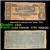 Image 1 : 1864 $10 Confederate Note, T68 Grades xf+