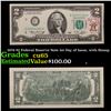 Image 1 : 1976 $2 Federal Reserve Note 1st Day of Issue, with Stamp Grades Gem CU