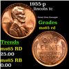 Image 1 : 1955-p Lincoln Cent 1c Grades GEM Unc RD