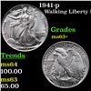Image 1 : 1941-p Walking Liberty Half Dollar 50c Grades Select+ Unc