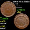 Image 1 : 1863 Remembrance  Civil War Token 1c Grades xf+