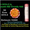 Image 1 : Shotgun Lincoln 1c roll, 1978-d 50 pcs Bank Wrapper.