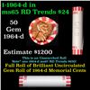 Image 1 : Shotgun Lincoln 1c roll, 1964-d 50 pcs Bank Wrapper.