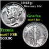 Image 1 : 1943-p Mercury Dime 10c Graded ms67 fsb BY SEGS