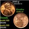 Image 1 : 1945-p Lincoln Cent 1c Grades GEM+ Unc RD