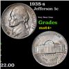 Image 1 : 1938-s Jefferson Nickel 5c Grades Choice+ Unc