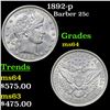 Image 1 : 1892-p Barber Quarter 25c Grades Choice Unc