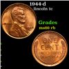 Image 1 : 1944-d Lincoln Cent 1c Grades GEM+ Unc RB