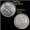 Image 1 : 1943-p Lincoln Cent 1c Grades Select Unc
