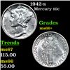 Image 1 : 1942-s Mercury Dime 10c Grades GEM++ Unc