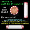 Image 1 : Shotgun Lincoln 1c roll, 1959-d 50 pcs Bank Wrapper.