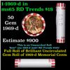 Image 1 : Shotgun Lincoln 1c roll, 1969-d 50 pcs Bank Wrapper.