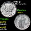 Image 1 : 1943-p Mercury Dime 10c Grades GEM+ Unc