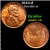 Image 1 : 1944-d Lincoln Cent 1c Grades Gem+ Unc RB