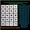 Image 1 : 20x Proof Jefferson Nickels in a Page, Dates from 1959 to 2005! Jefferson Nickel 5c Grades Brilliant