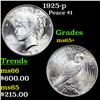 Image 1 : 1925-p Peace Dollar $1 Grades GEM+ Unc