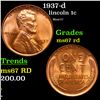 Image 1 : 1937-d Lincoln Cent 1c Grades GEM++ Unc RD