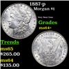 Image 1 : 1887-p Morgan Dollar $1 Grades Choice+ Unc