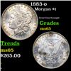 Image 1 : 1883-o Morgan Dollar $1 Grades GEM Unc