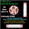 Image 1 : Shotgun Lincoln 1c roll, 2017-d 50 pcs Bank Wrapper.