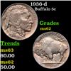 Image 1 : 1936-d Buffalo Nickel 5c Grades Select Unc